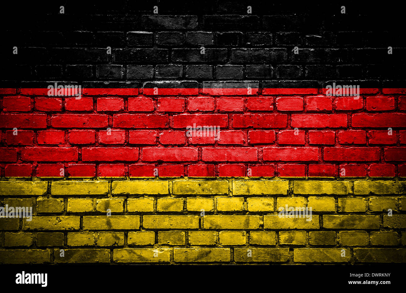 Brick wall with painted flag of Germany Stock Photo