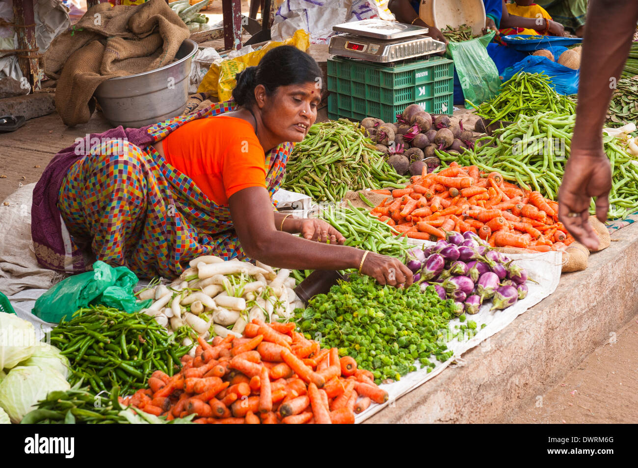 South Southern India Tamil Nadu Madurai vegetable farmers woman female