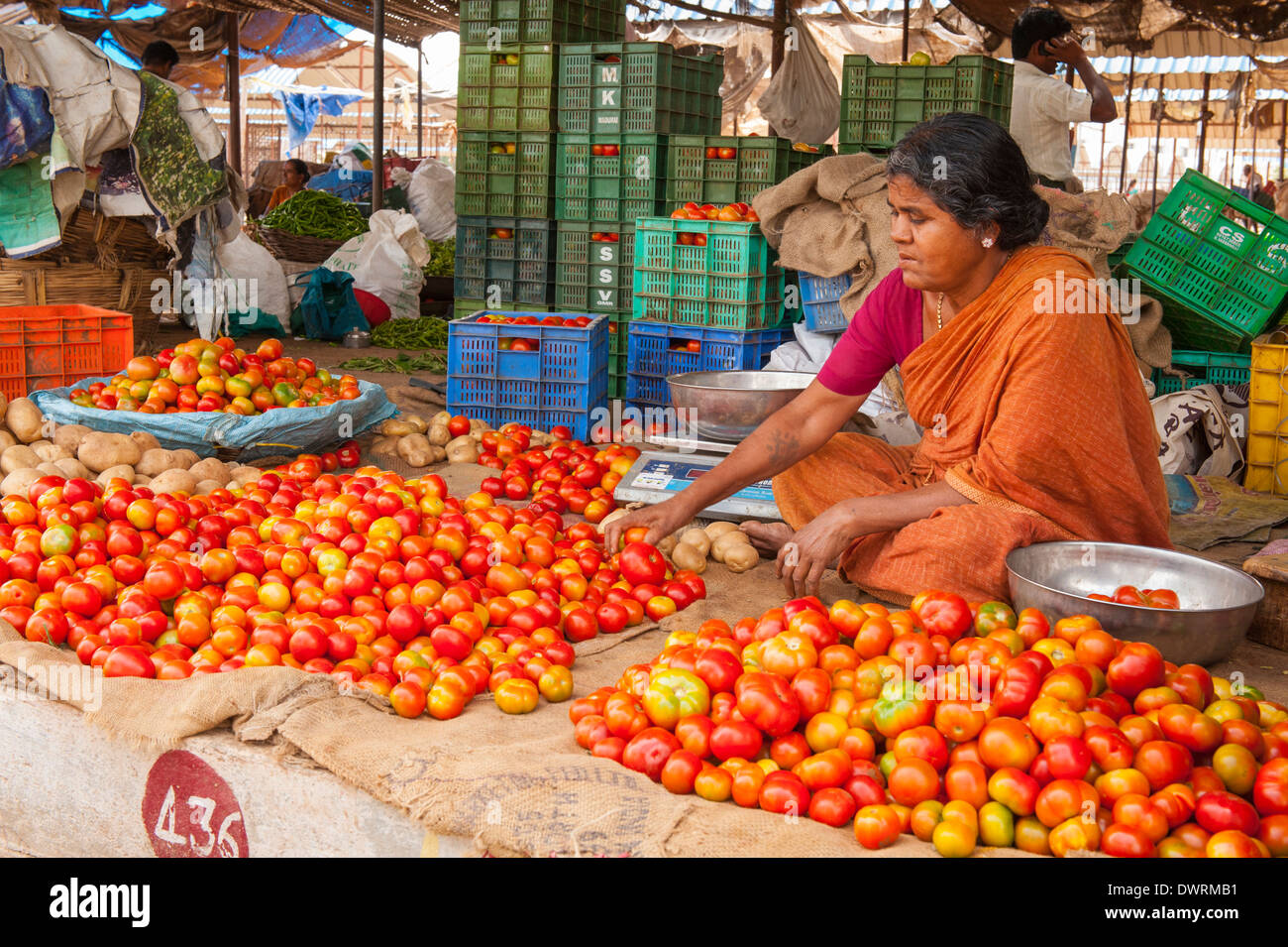 South Southern India , Tamil Nadu Madurai vegetable farmers market