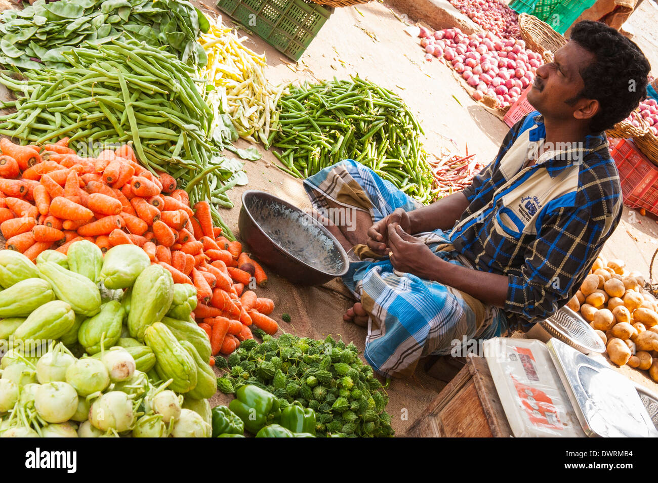 South Southern India , Tamil Nadu Madurai vegetable farmers market