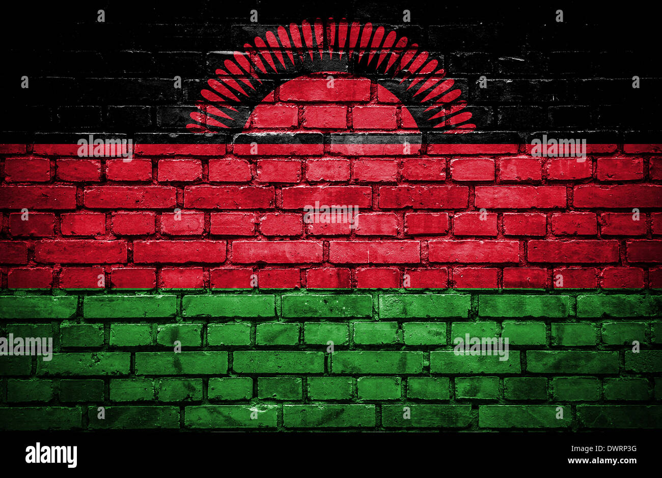 Brick wall with painted flag of Malawi Stock Photo - Alamy