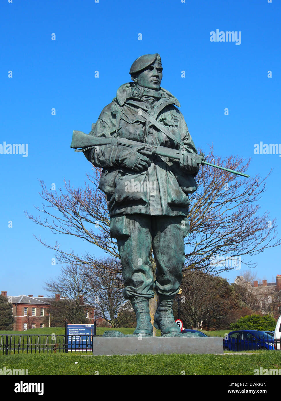 'The Yomper' memorial statue made by sculptor Philip Jackson. Modelled