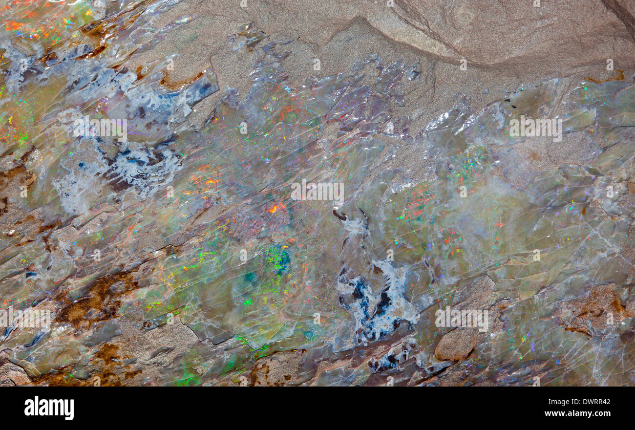 Coober Pedy mine with opal vein Stock Photo