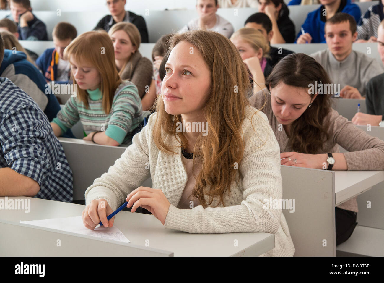 Students during classes Altai State University Siberia Russia Asia Stock Photo