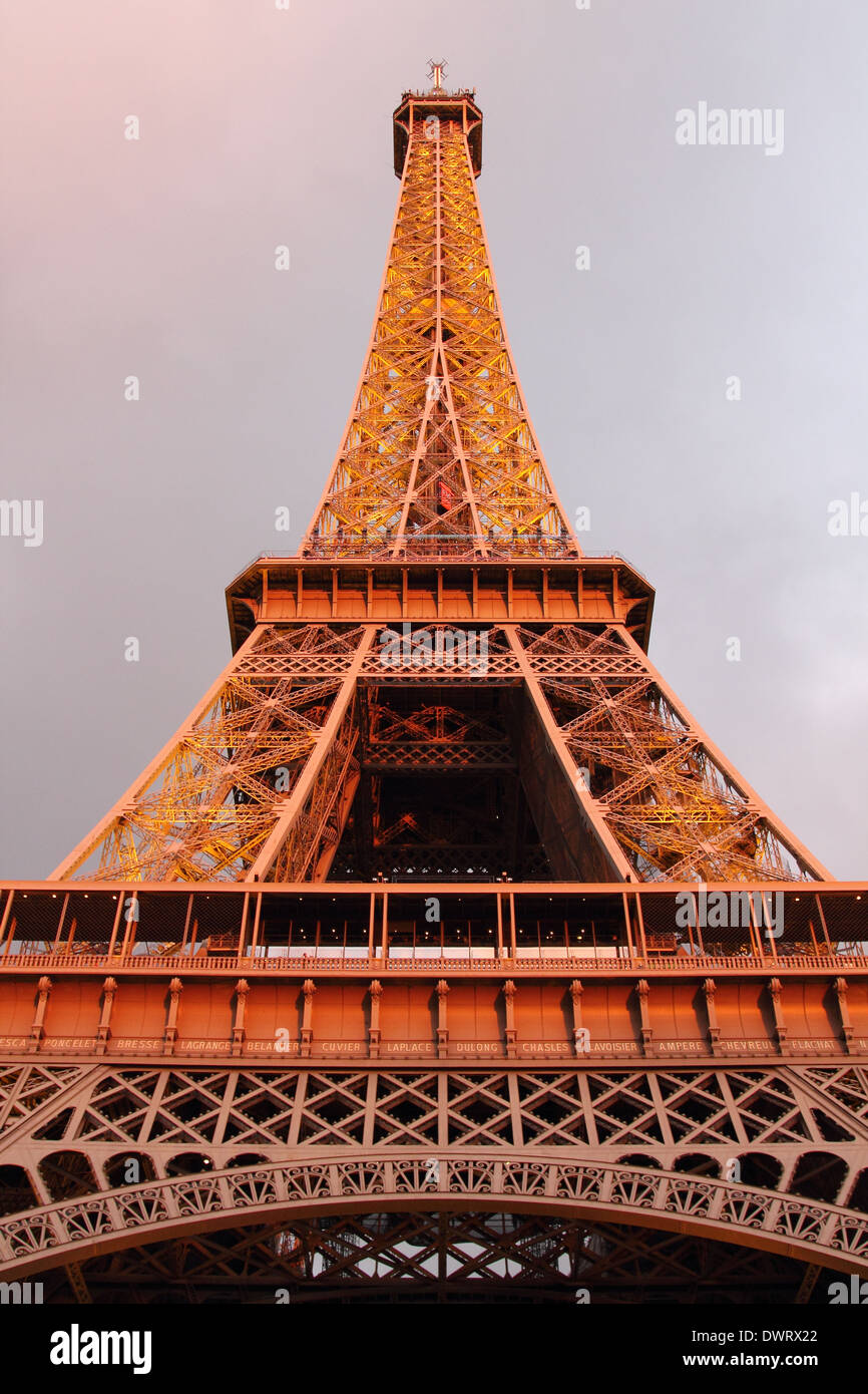 Paris, Eiffel Tower, Lighting Stock Photo