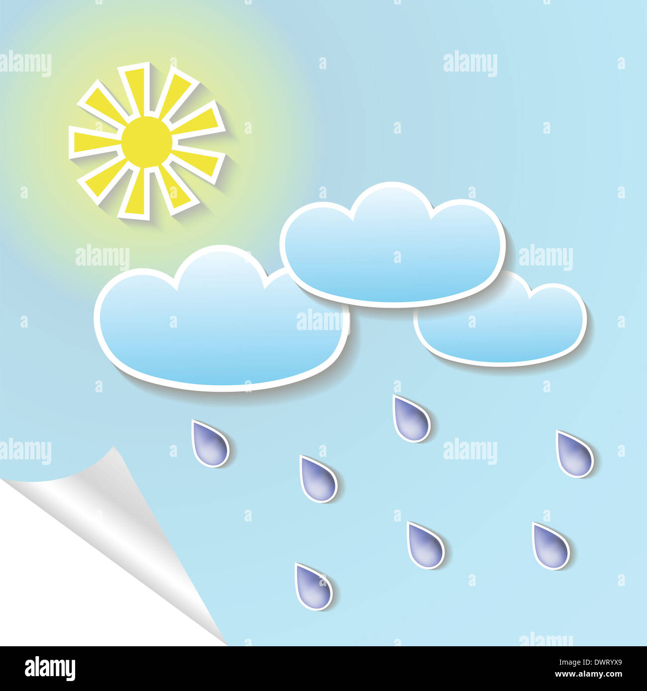 colorful illustration with sun background for your design Stock Photo