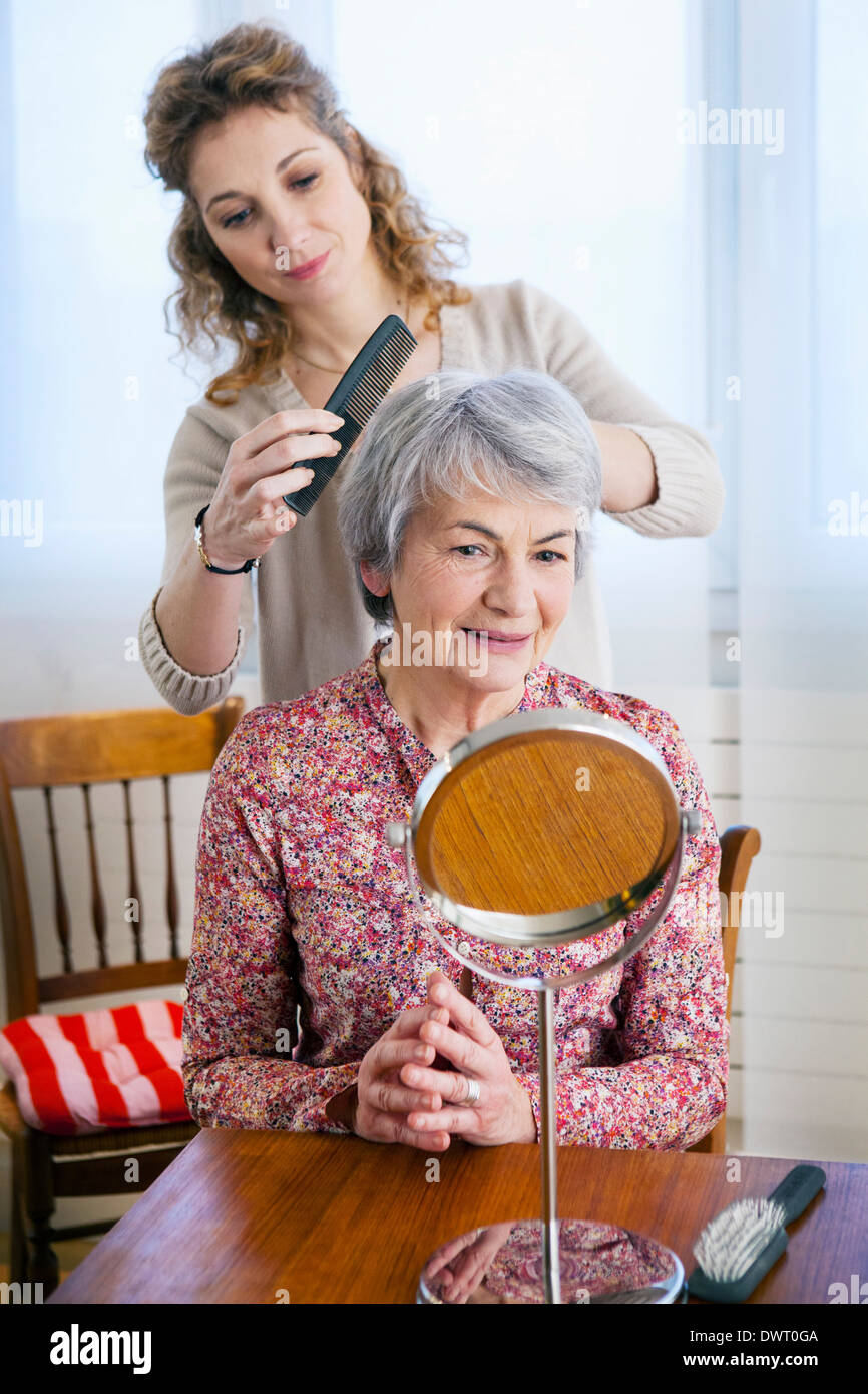 Social aid for elderly person Stock Photo