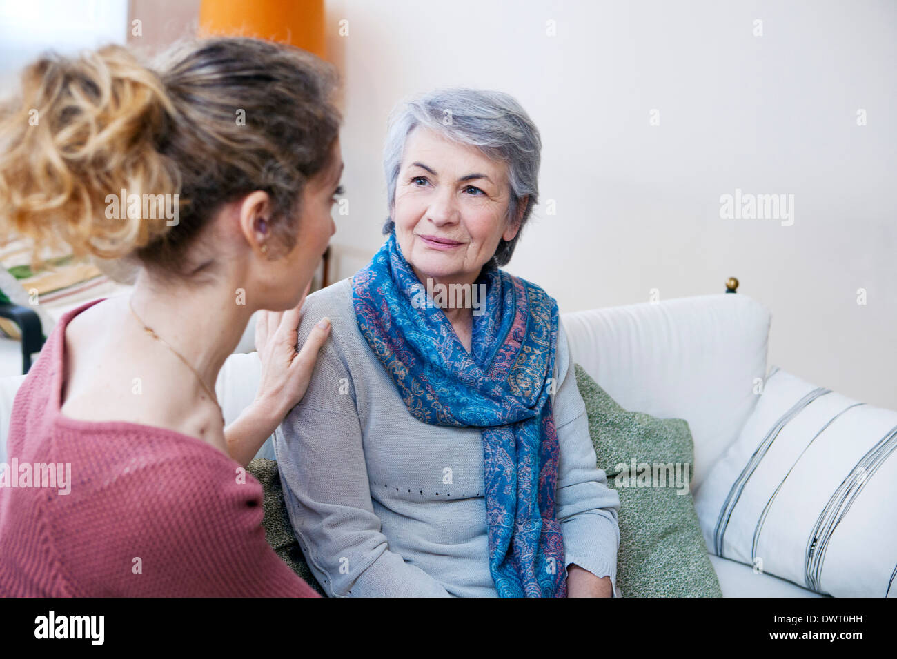 Social aid for elderly person Stock Photo