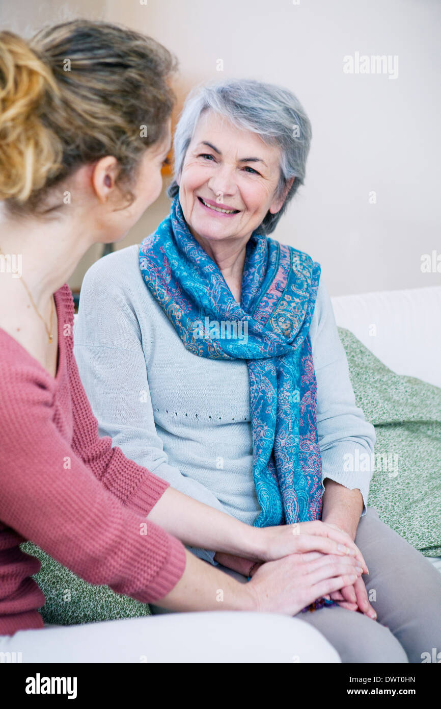 Social aid for elderly person Stock Photo