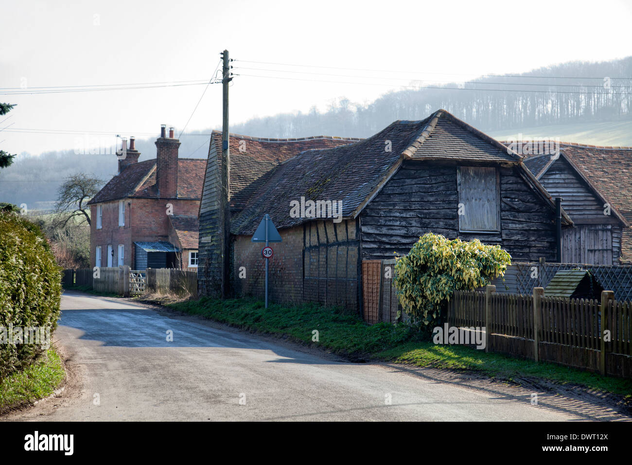 Old Wooden Homes in Fingest Village Buckinghamshire Uk Stock Photo