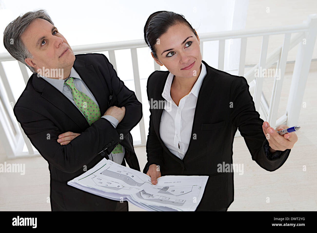 Working indoors Stock Photo