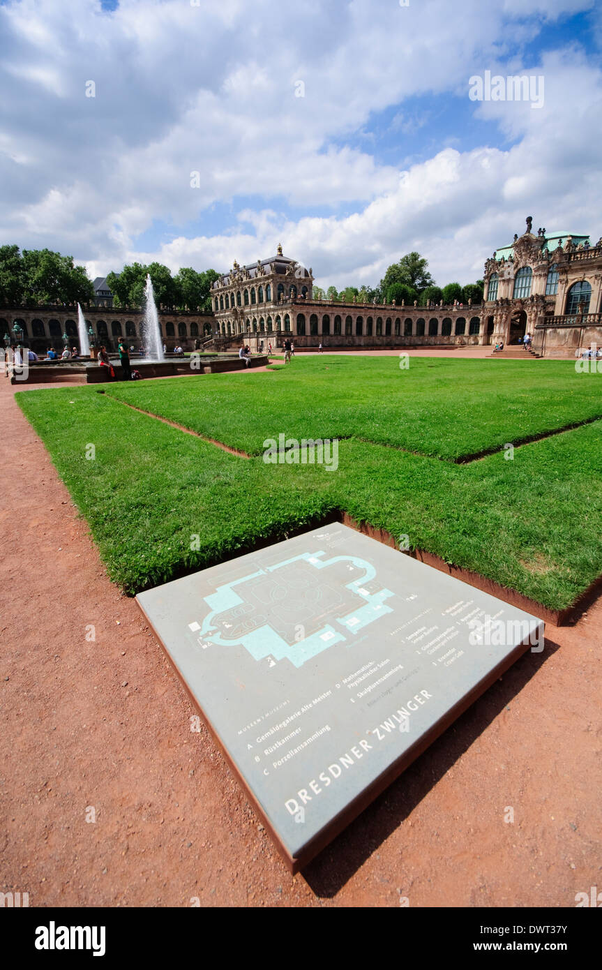 Germany, Saxony, Dresden, the Dresden Zwinger, Courtyard Stock Photo
