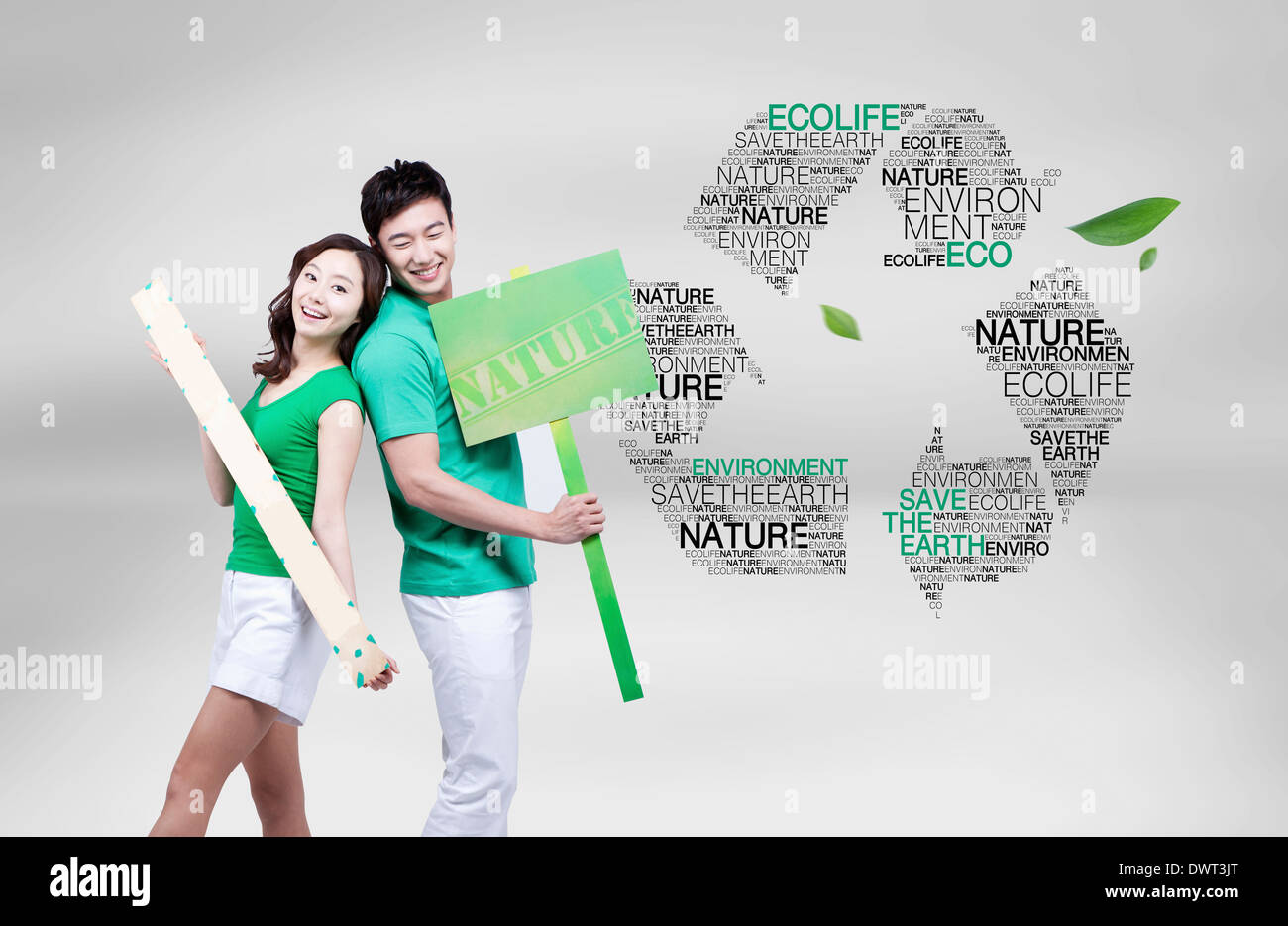 a couple living ecologically Stock Photo