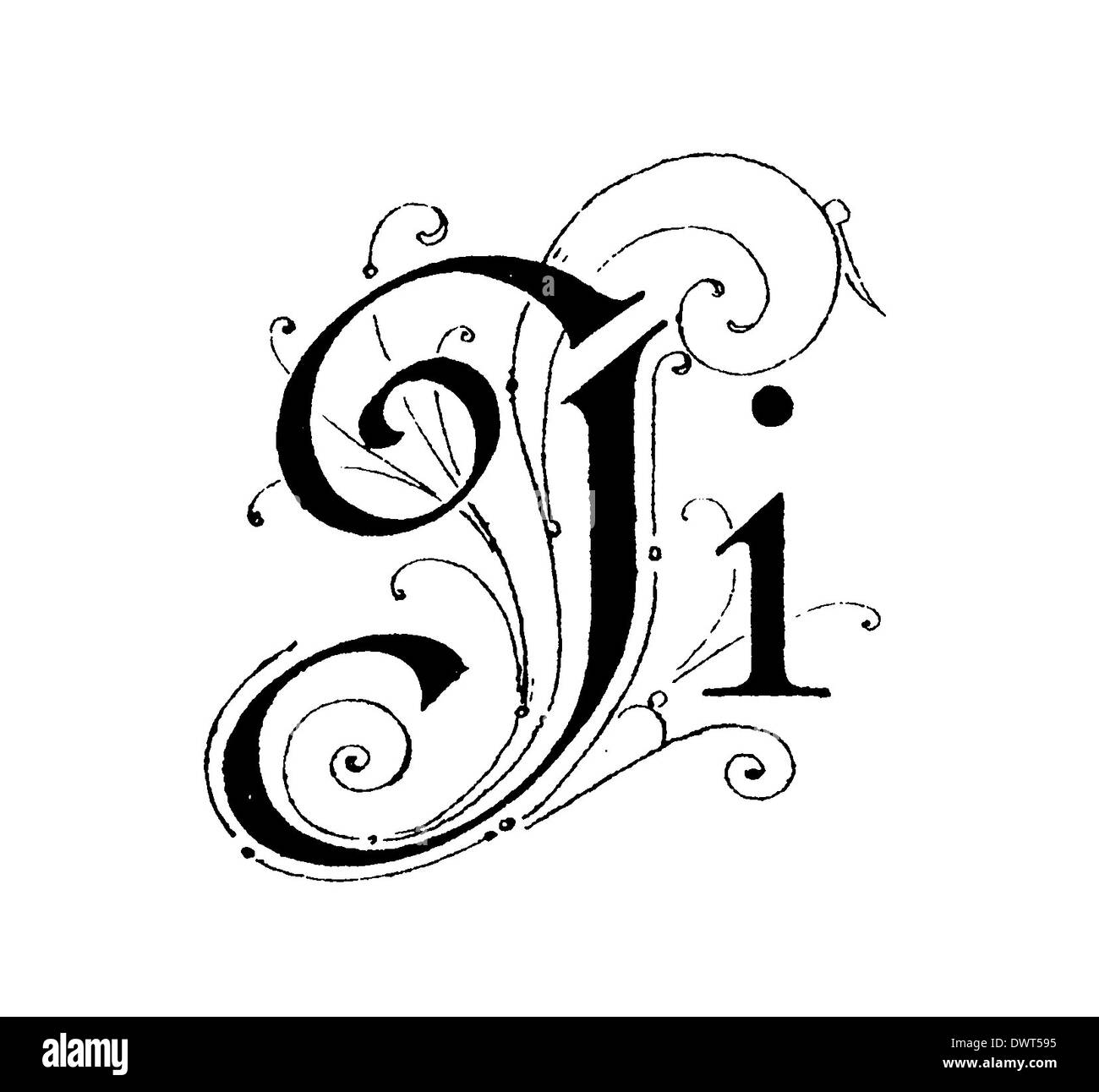 Alphabet character, letter J Stock Photo