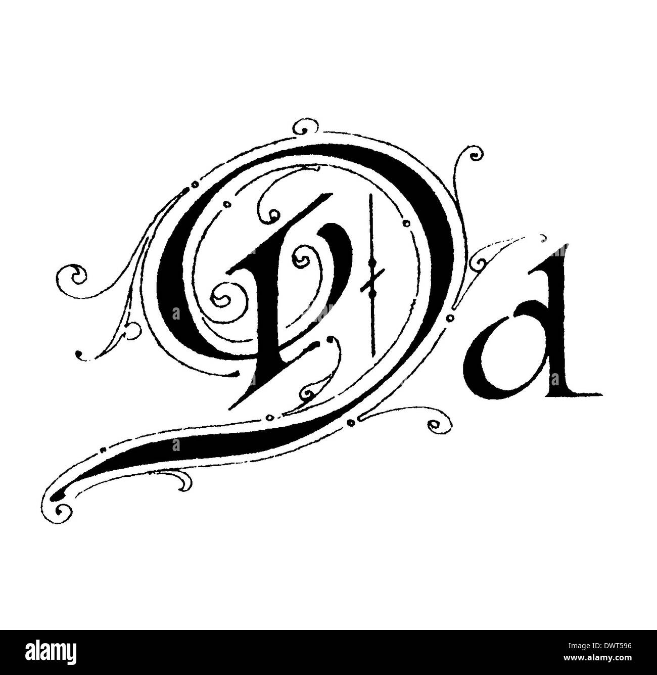 Alphabet character, letter D Stock Photo