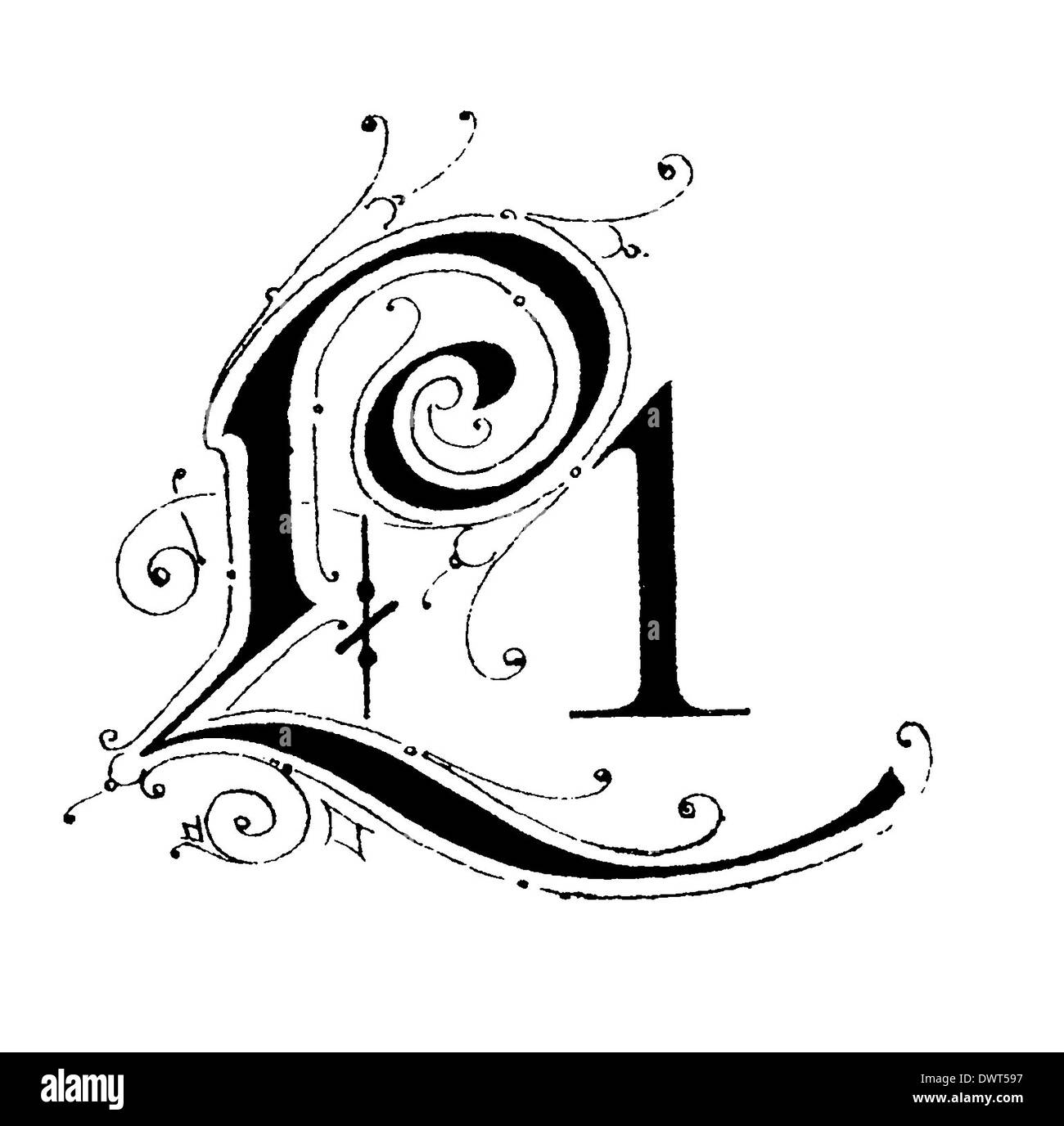 Alphabetic character, letter L Stock Photo