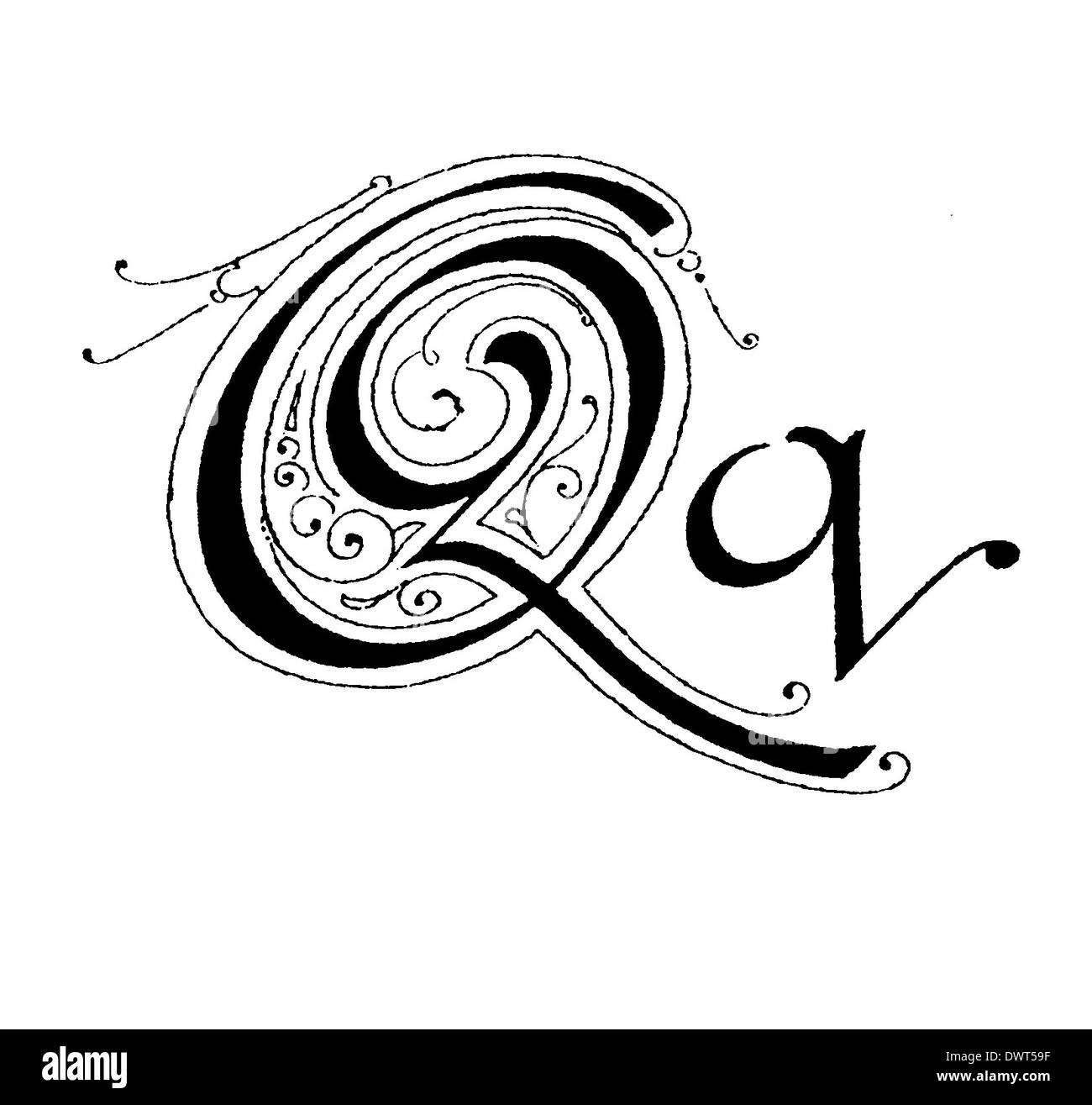 Alphabetic character, letter Q Stock Photo