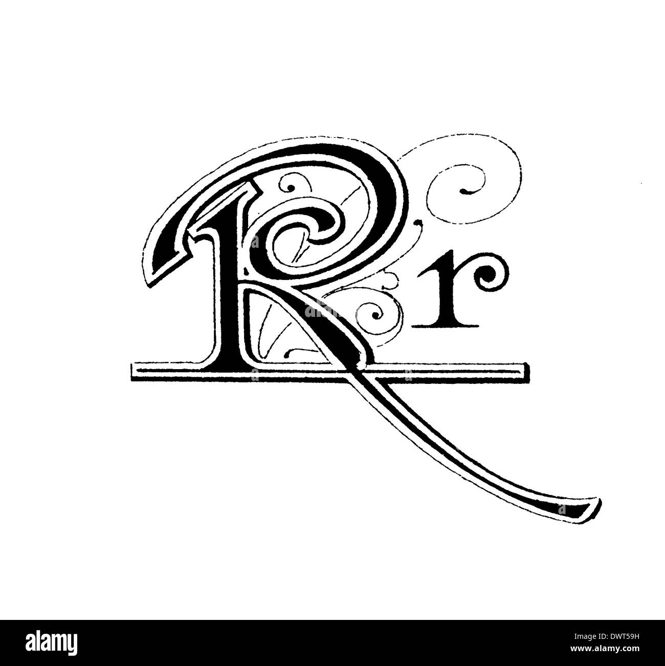 Alphabetic character, letter R Stock Photo