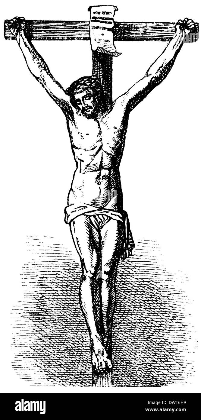 Jesus Christus am Kreuz. Nach Albrecht Dürer Stock Photo
