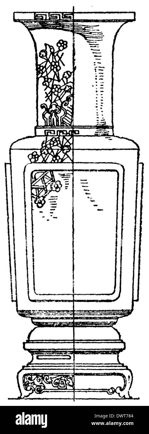 Chinese vase illustration Black and White Stock Photos & Images - Alamy