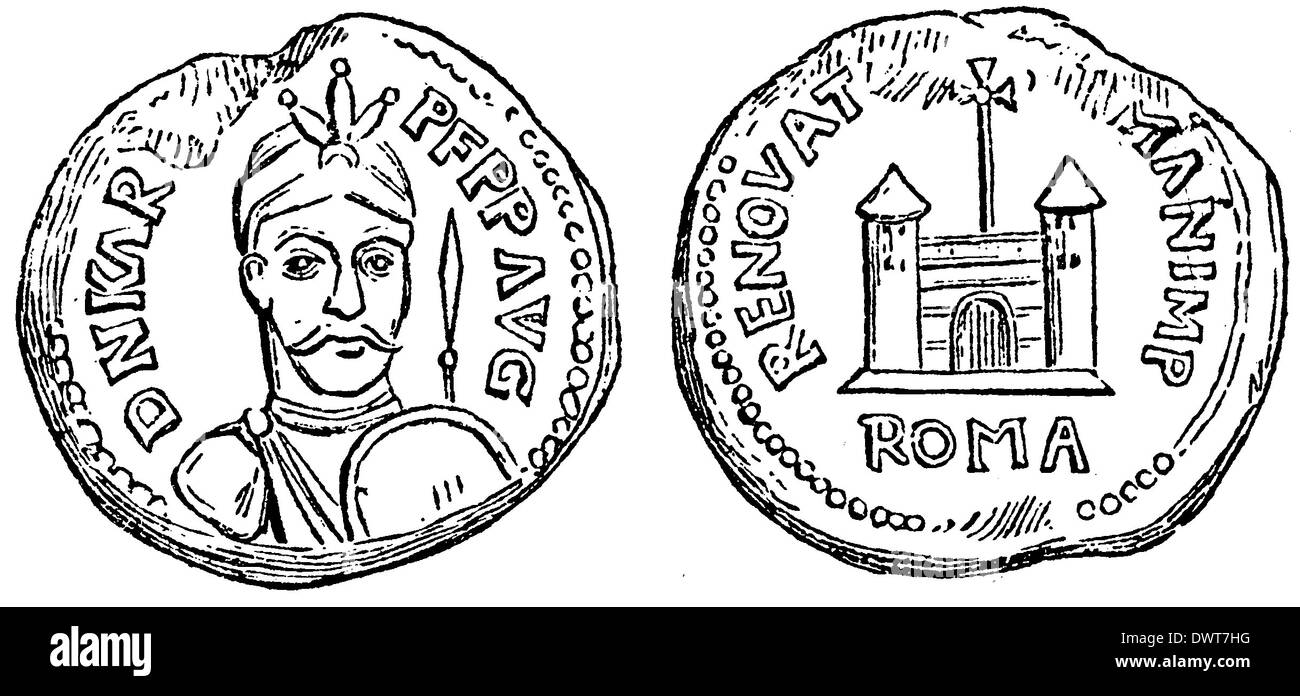 Plombe, geprägt aus Anlass der Kaiserkrönung Karls des Großen Stock Photo