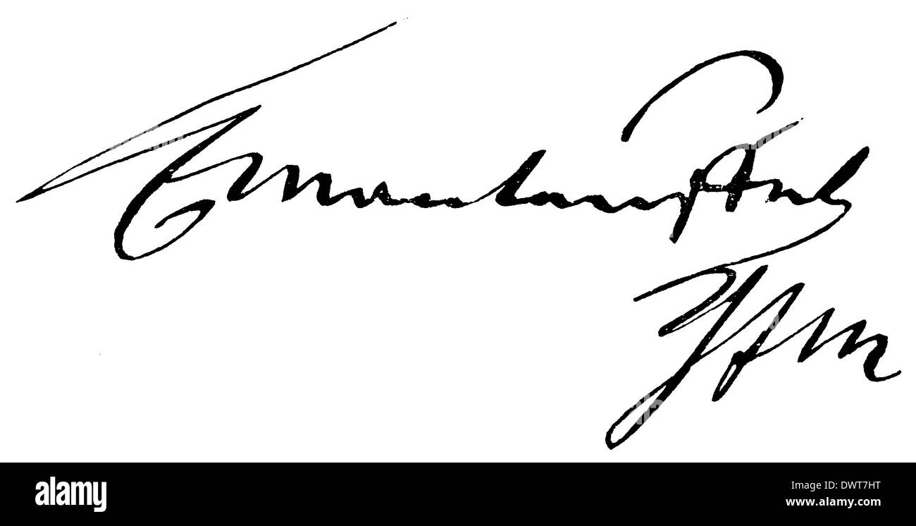 Autograph: General von Manteuffel Stock Photo