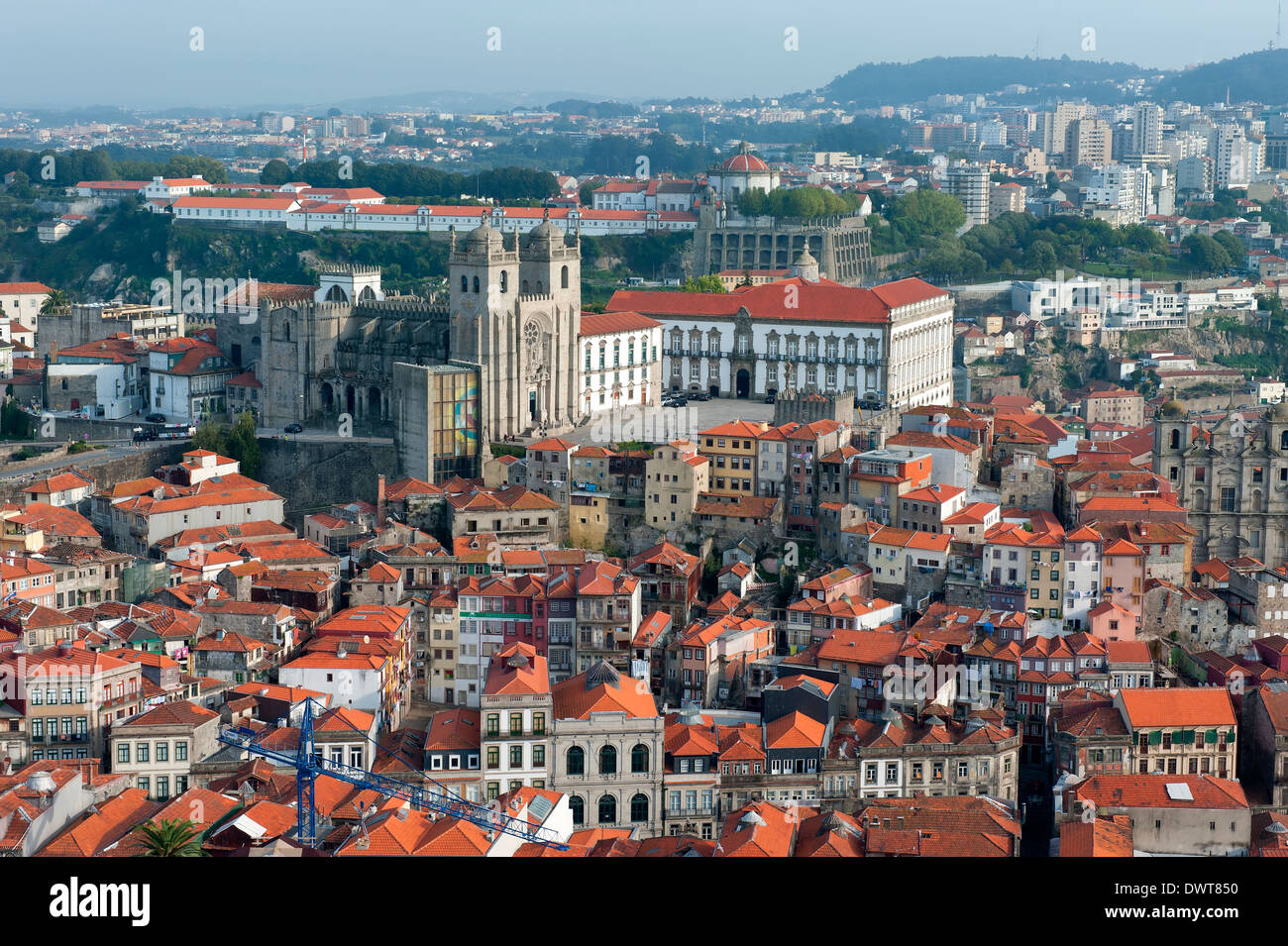 View over Porto, the Cathedral Da Se and the former Episcopal Palace, Porto, Portugal, Unesco World Heritage Site Stock Photo