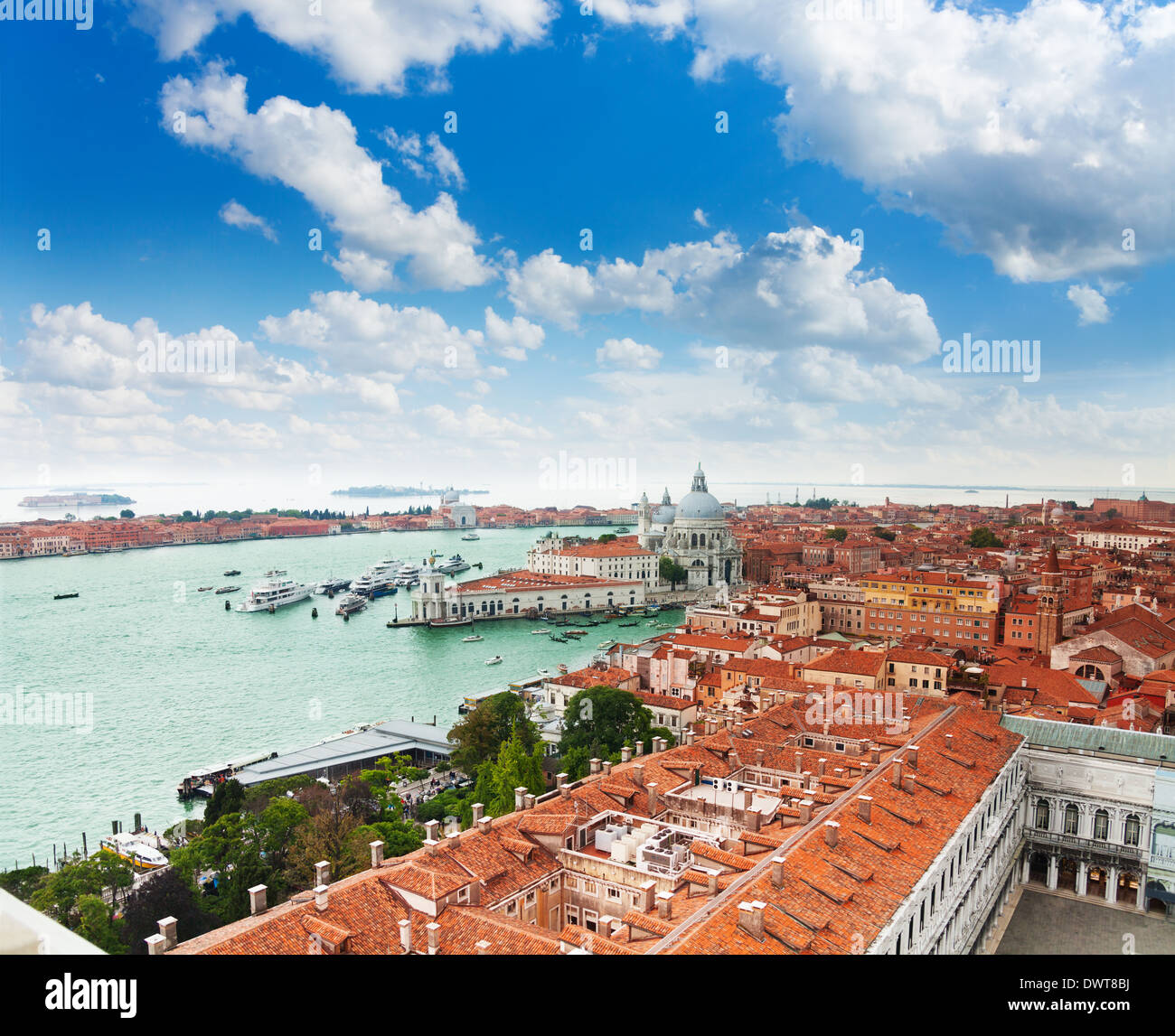 View of the central Venice and grand canal from above Stock Photo - Alamy