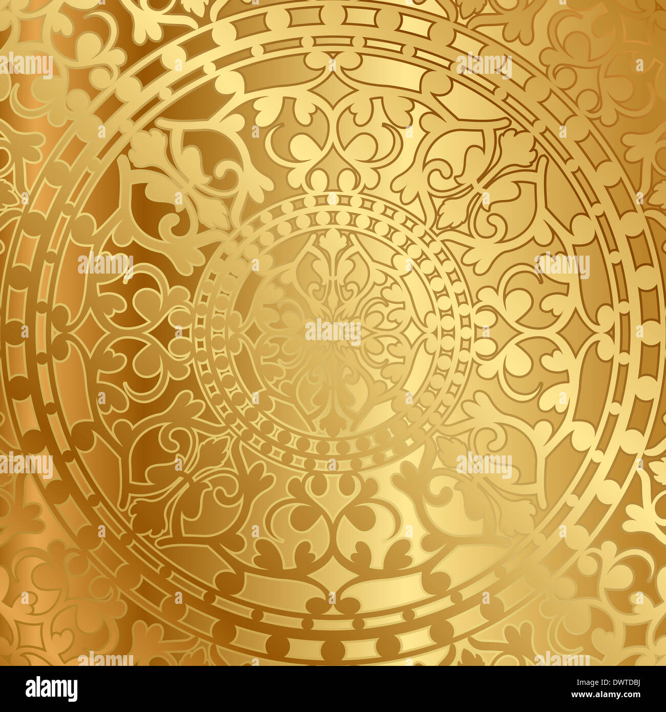 Vector gold background with oriental decoration Stock Photo - Alamy