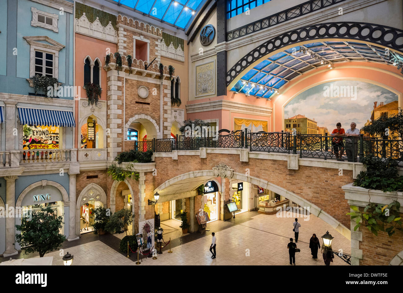 Italian themed Mercato shopping mall in Dubai United Arab Emirates Stock Photo