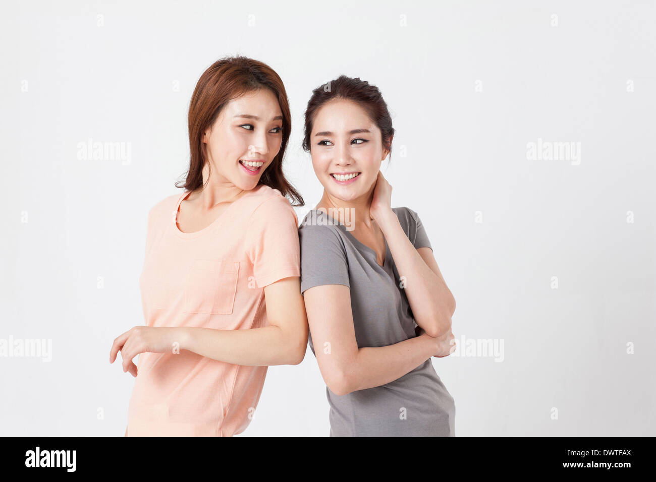 two women posing Stock Photo