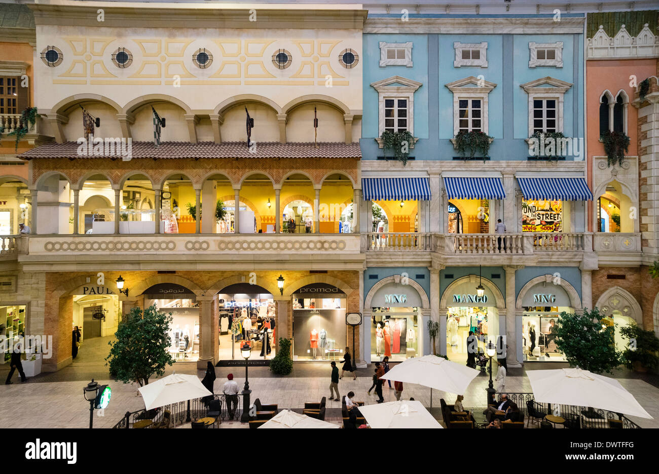 Italian themed Mercato shopping mall in Dubai United Arab Emirates Stock Photo