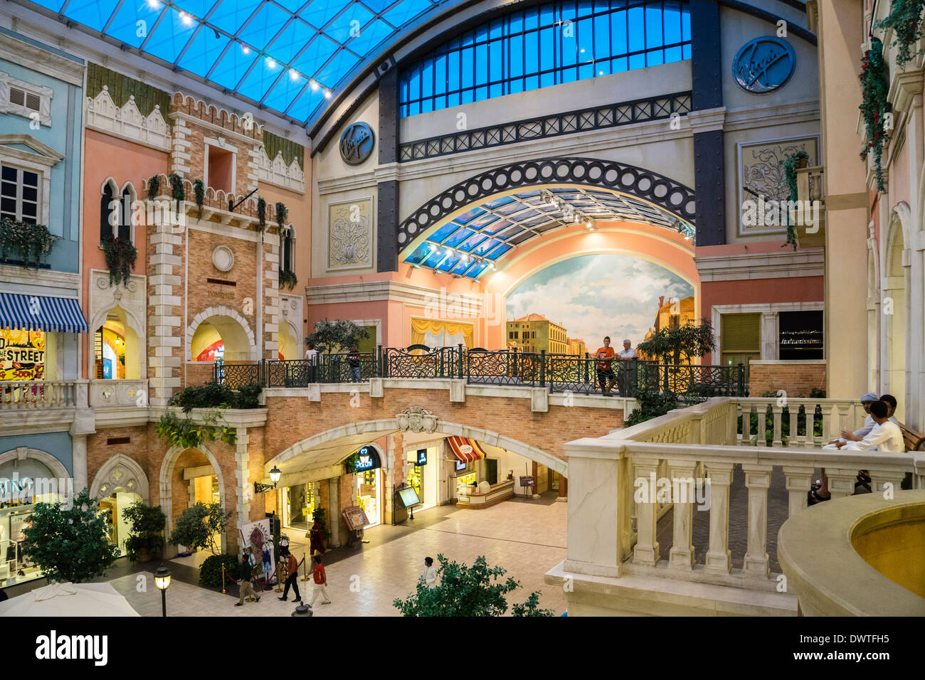 Italian themed Mercato shopping mall in Dubai United Arab Emirates Stock Photo