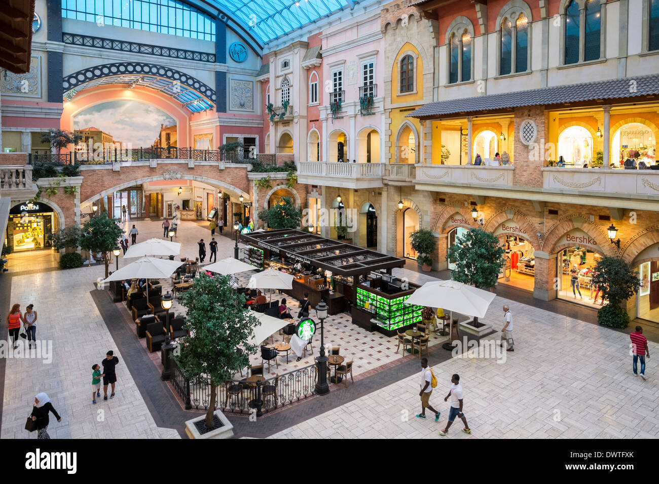 Italian themed Mercato shopping mall in Dubai United Arab Emirates Stock Photo