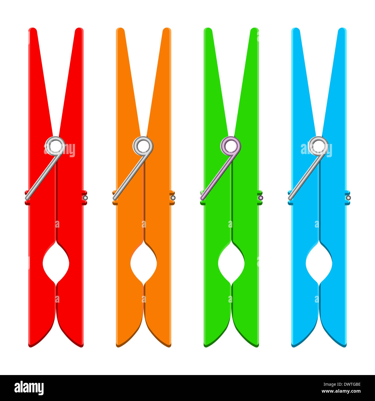 Vector illustration of colorful clothespins Stock Photo Alamy