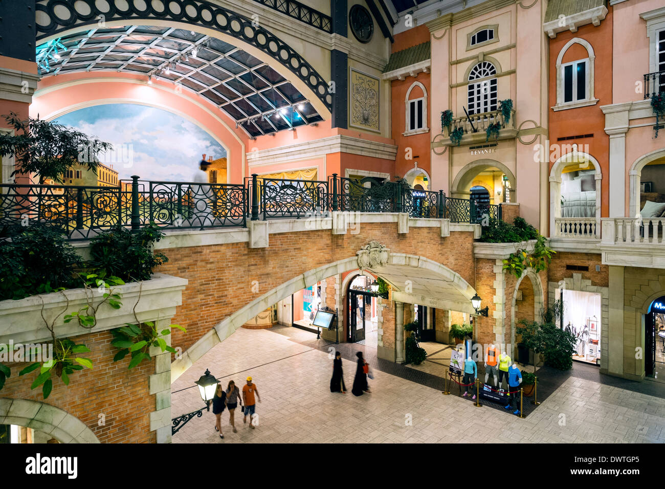 Italian themed Mercato shopping mall in Dubai United Arab Emirates Stock Photo