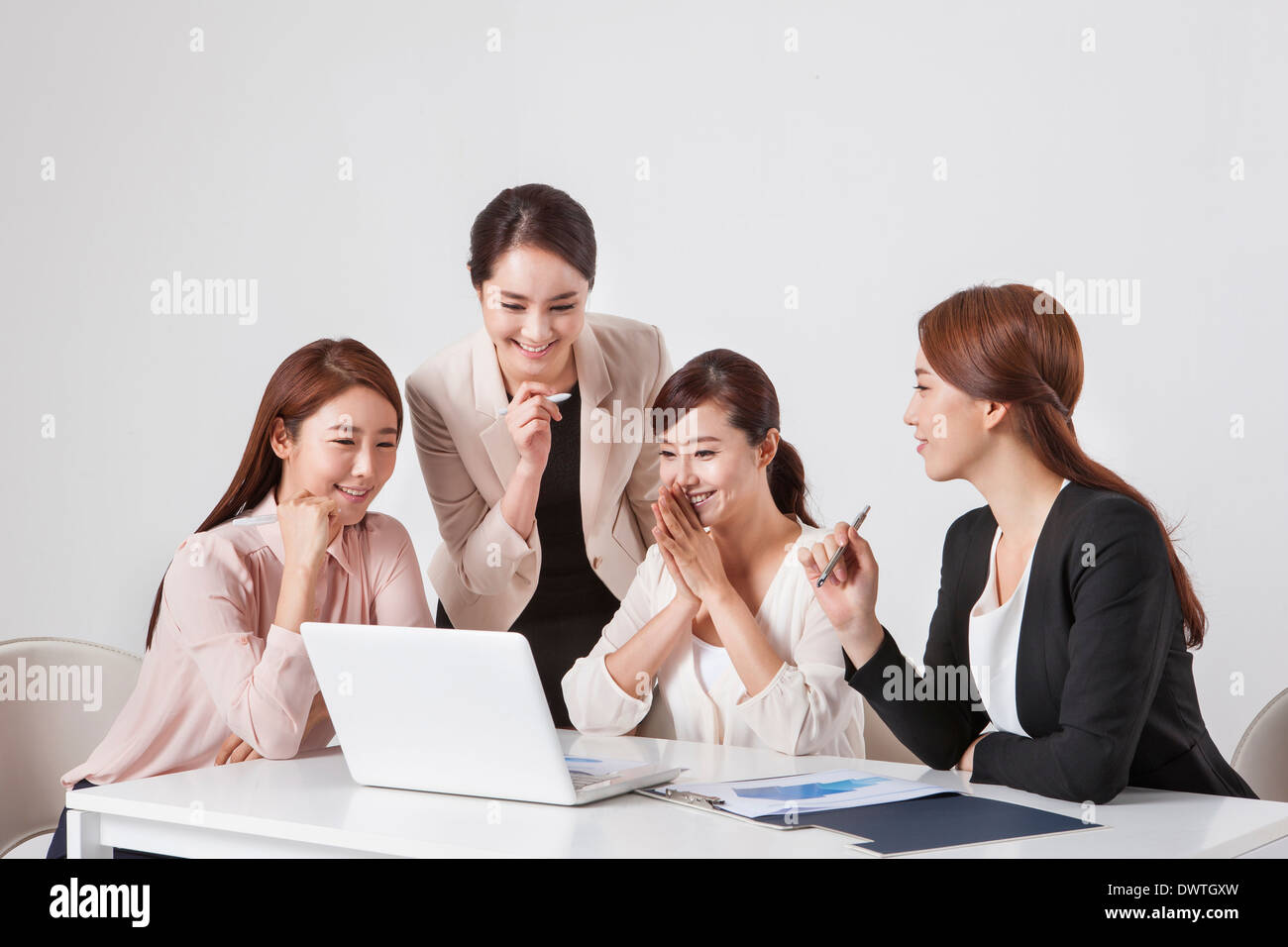 a group of women working Stock Photo