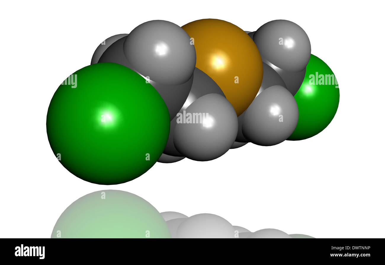 Mustard gas molecule Stock Photo