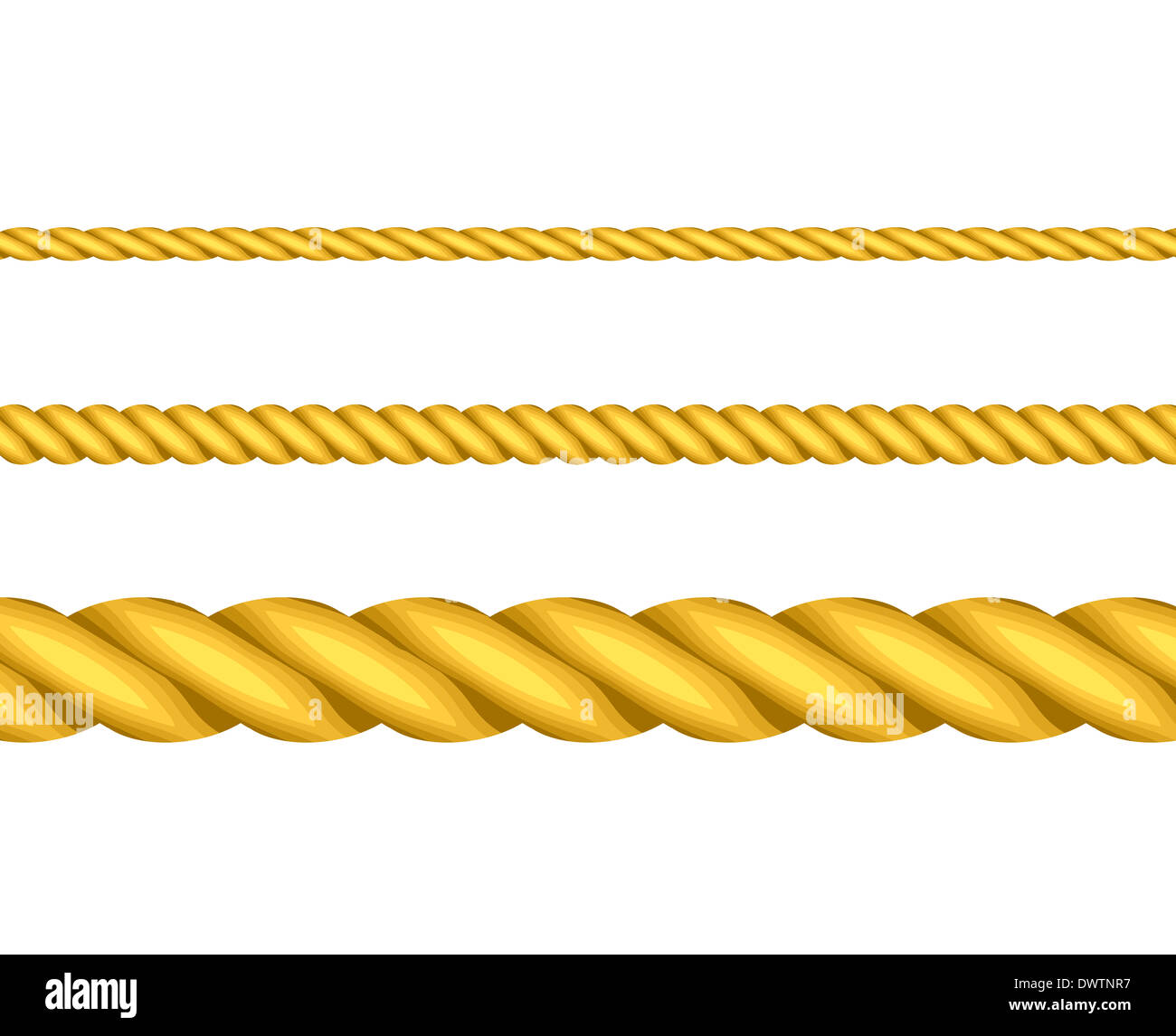 Vector illustration of gold ropes Stock Photo - Alamy