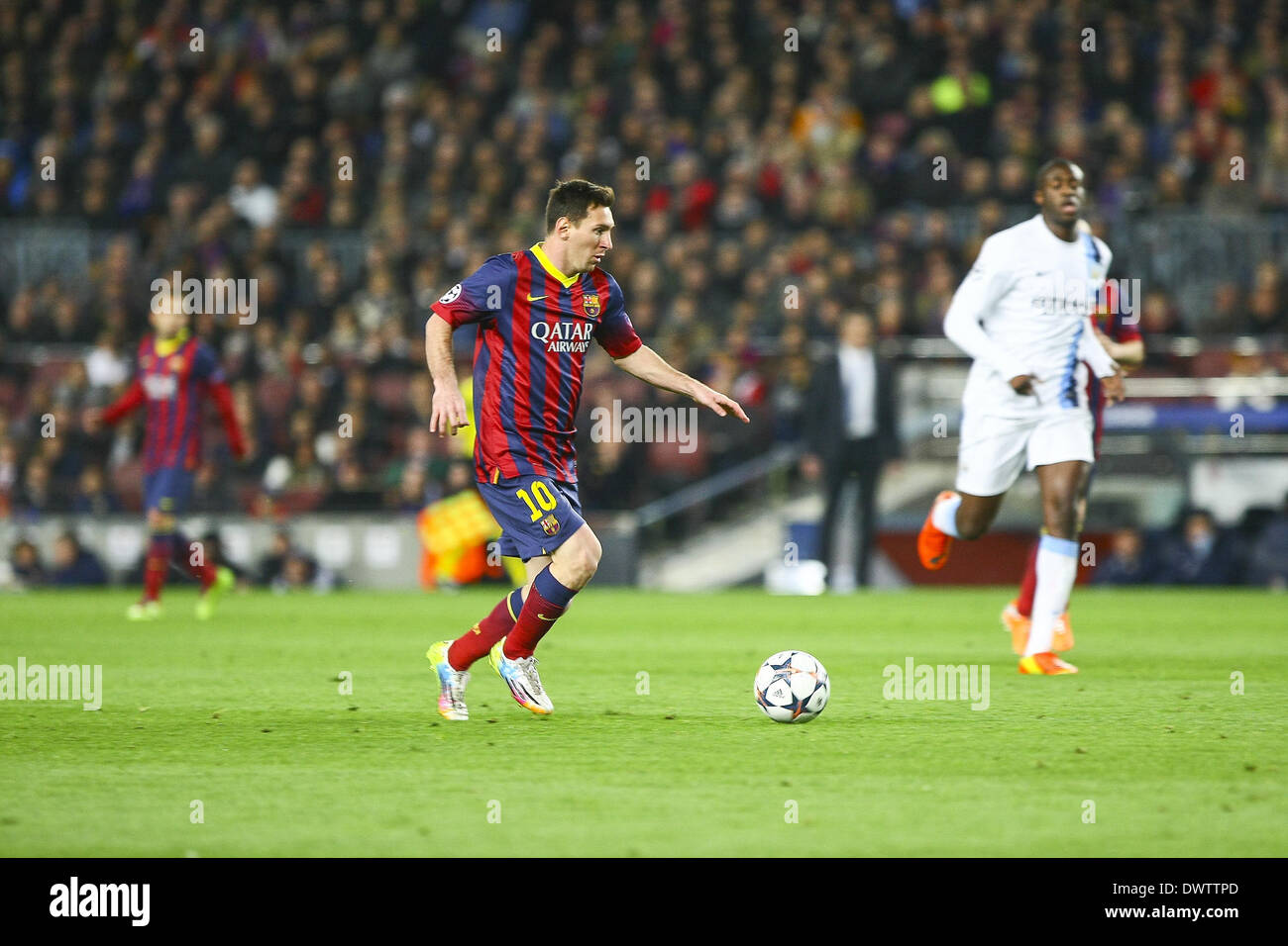 Barcellona, Spain. 12th Mar, 2014. Leo Messi in the match between FC Barcelona and Manchester City, for the second leg of the round of 16 of the Champions League match at the Camp Nou on March 12, 2014. Photo: Ricard Rovira/Urbanandsport/Nurphoto. Credit:  Ricard Rovira/NurPhoto/ZUMAPRESS.com/Alamy Live News Stock Photo