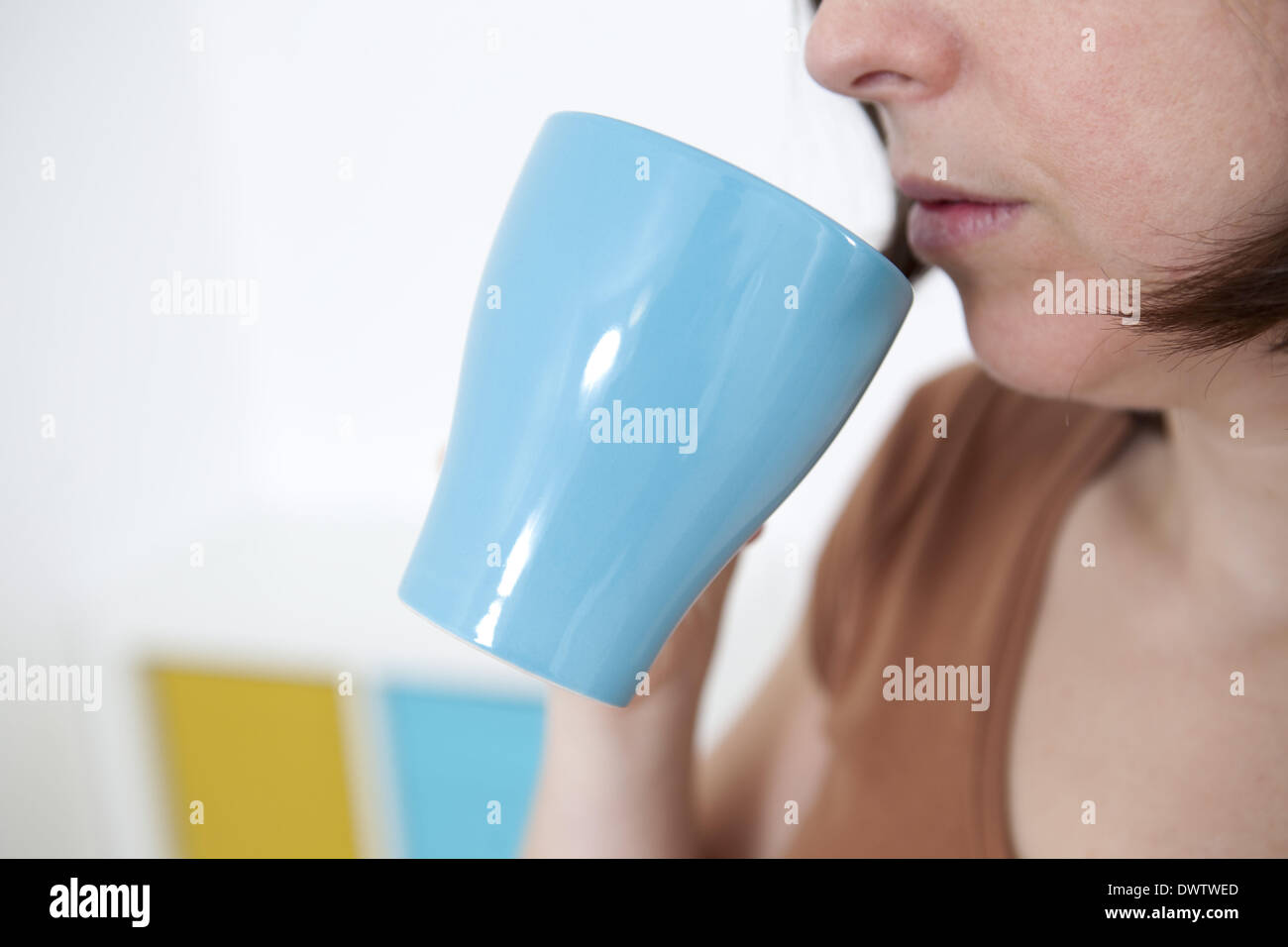 Hot drink woman Stock Photo