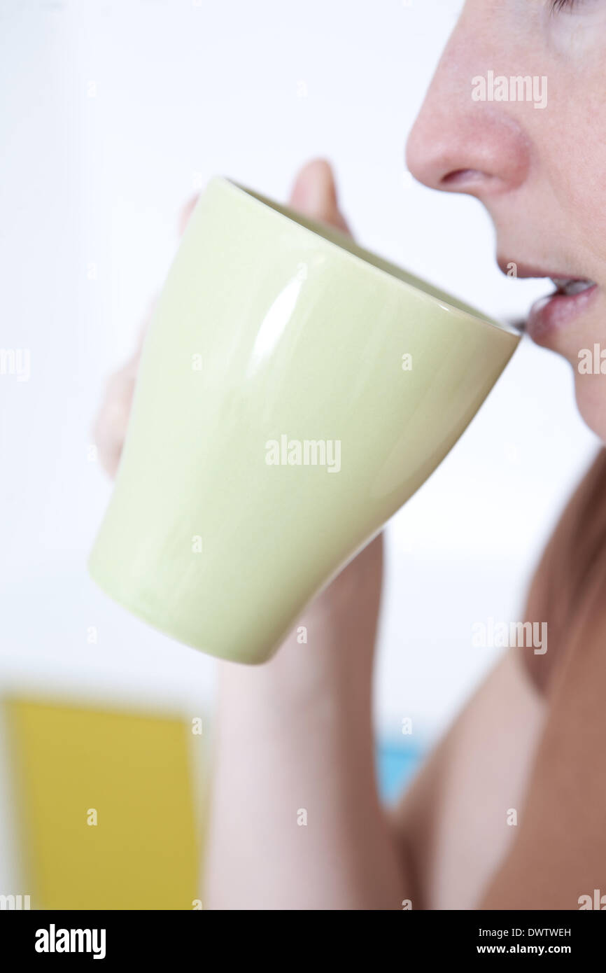 Hot drink woman Stock Photo