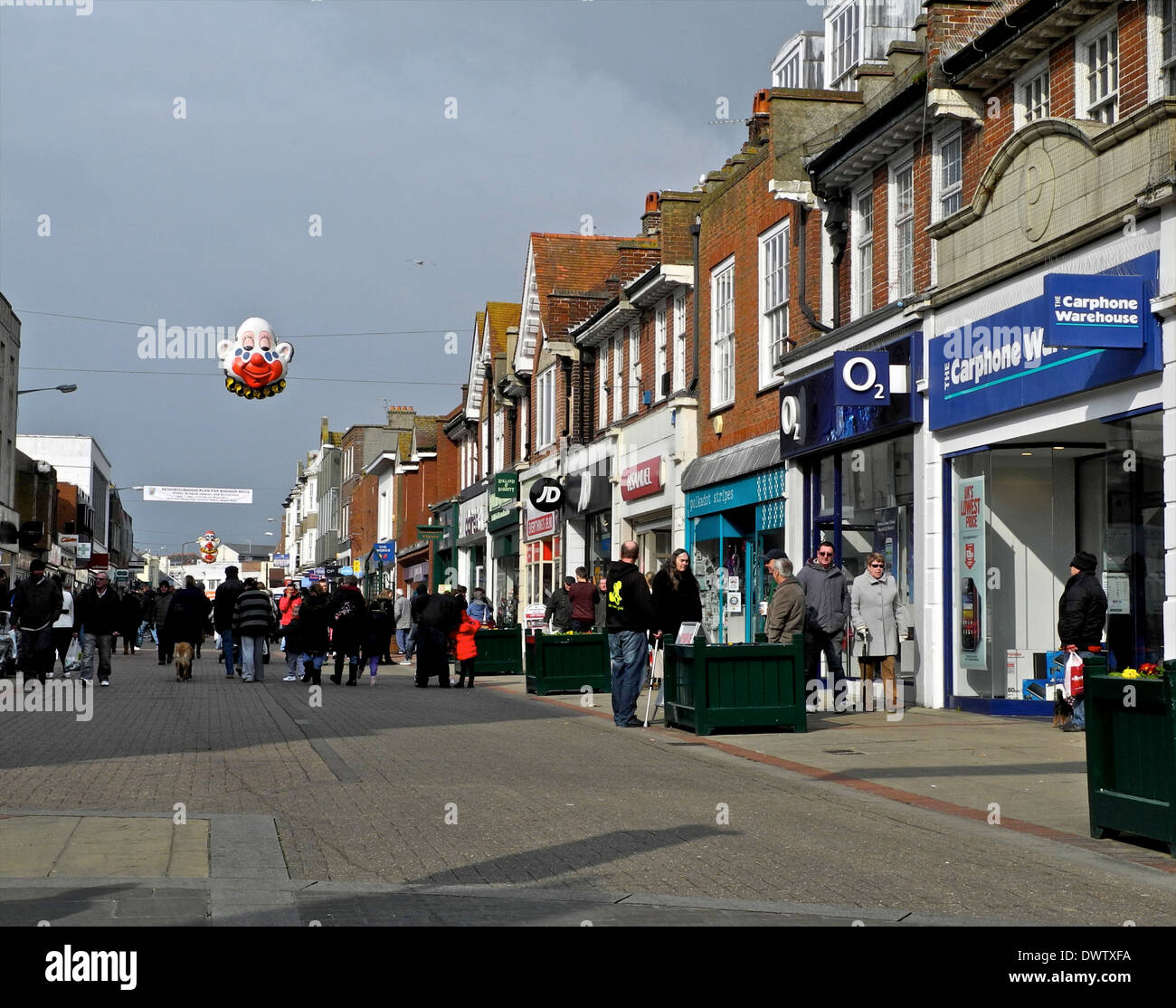 Pedestrian shopping centre of Bognor Regis EDITORIAL USE ONLY Stock