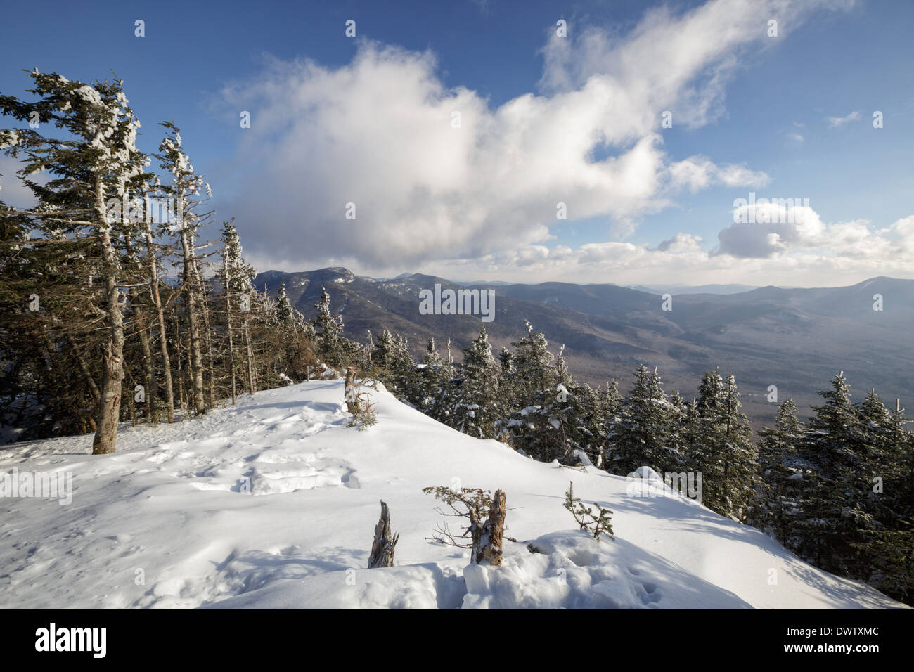 Scenic view from the summit of Mount Tecumseh in Waterville Valley, New