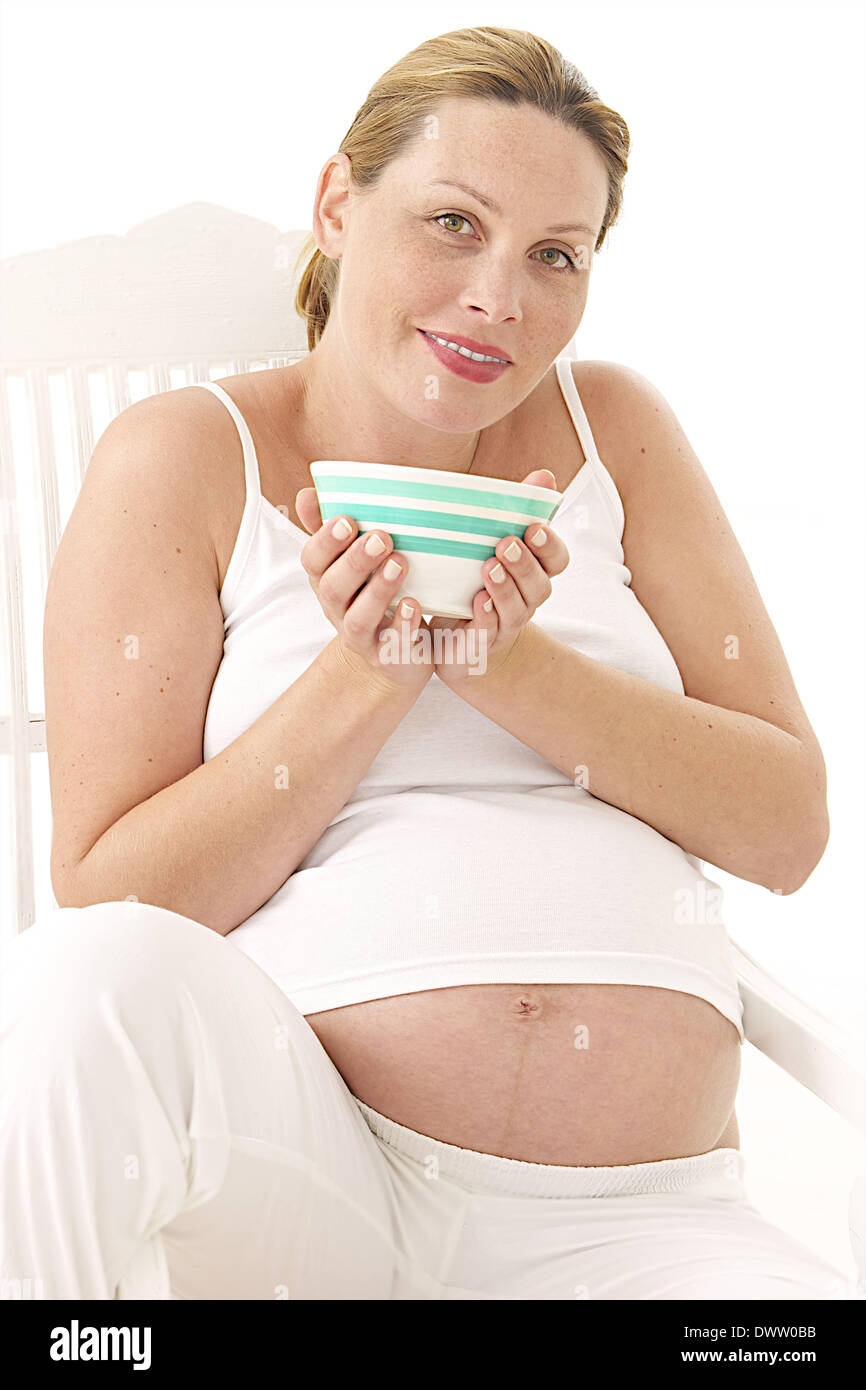 Hot drink pregnant woman Stock Photo Alamy