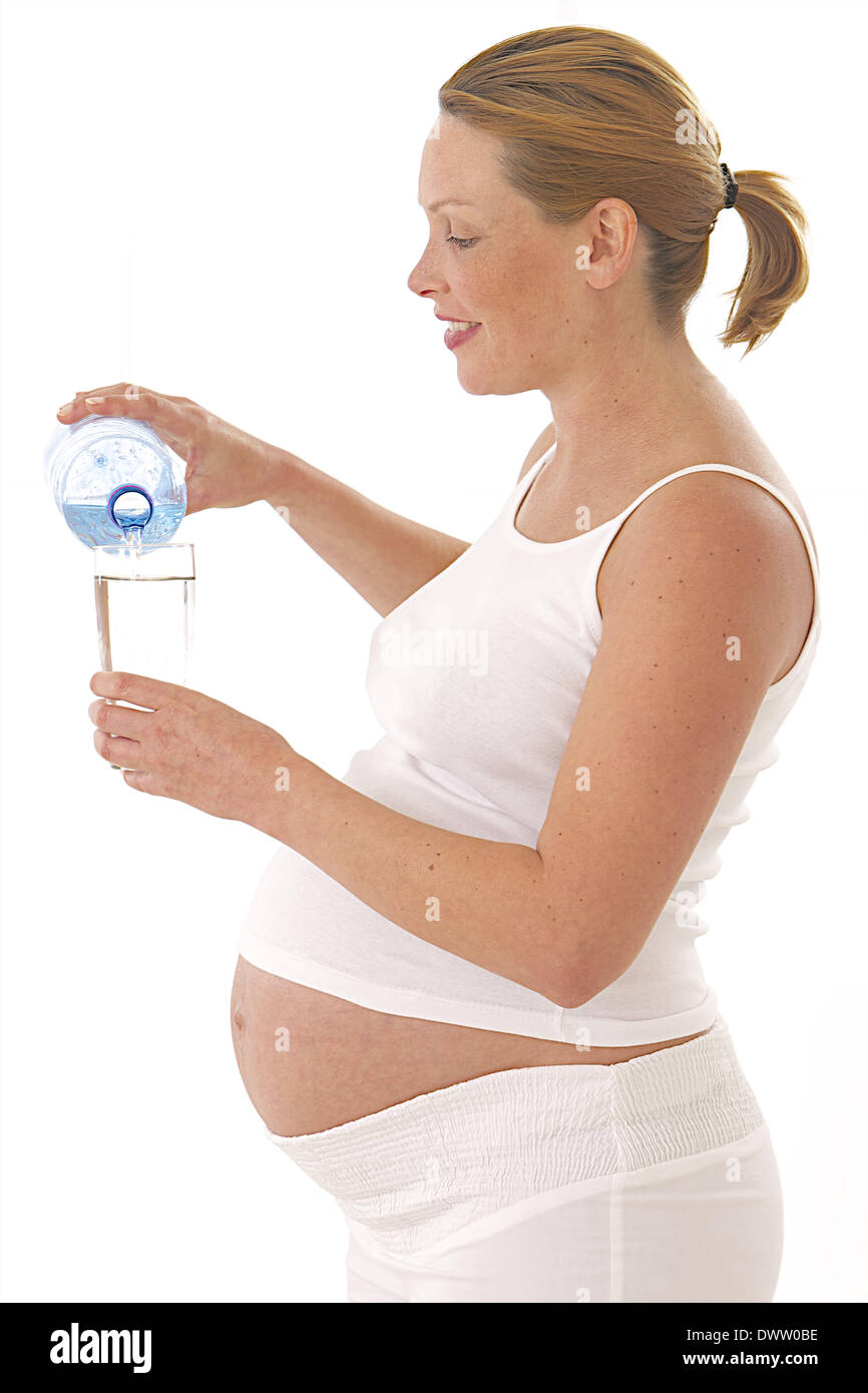 Cold drink pregnant woman Stock Photo Alamy