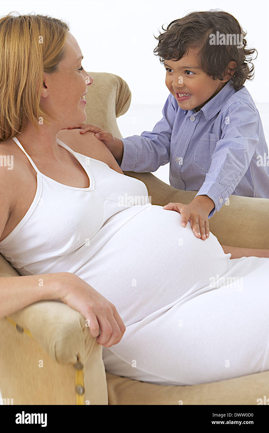 Pregnant woman child Stock Photo - Alamy