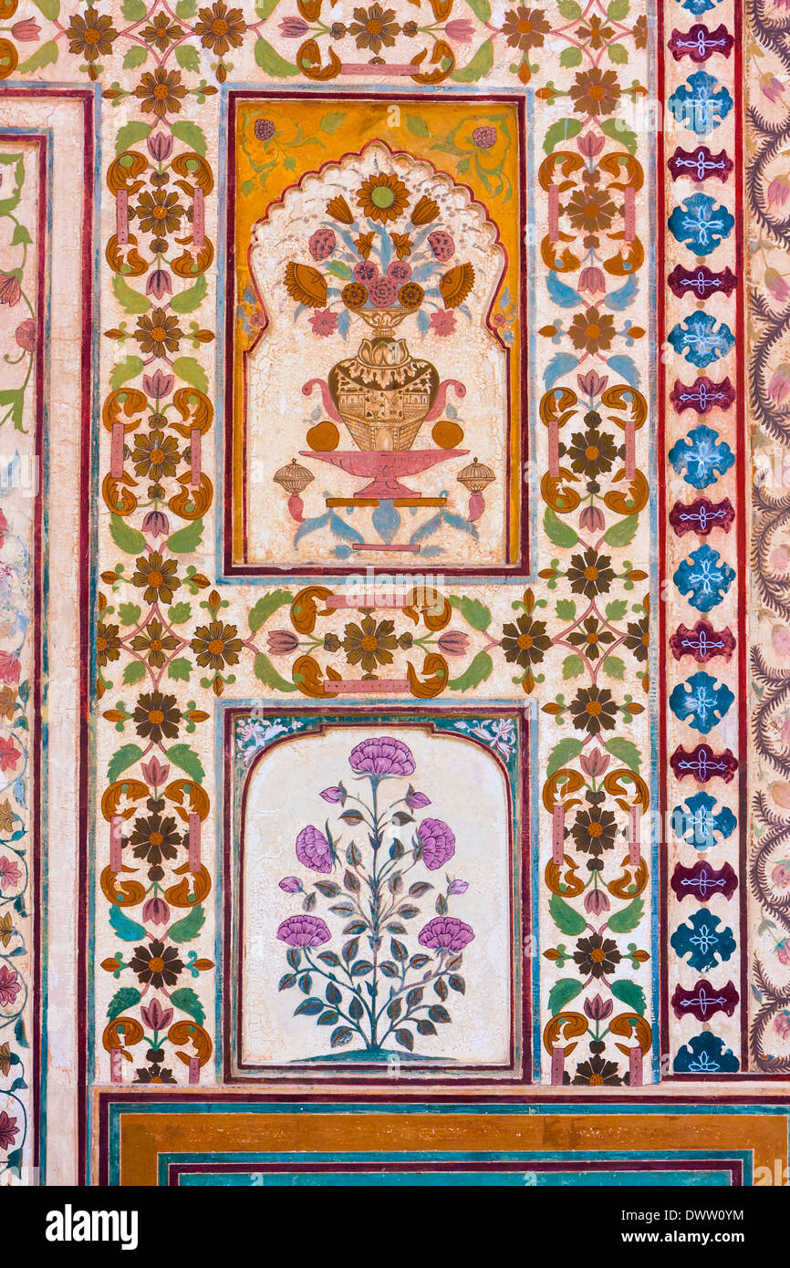 Jaipur, Rajasthan, India. Floral Decoration, Interior Entrance to Stock