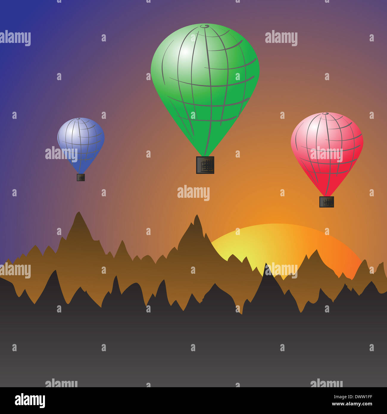 colorful illustration with balloons for your design Stock Photo - Alamy