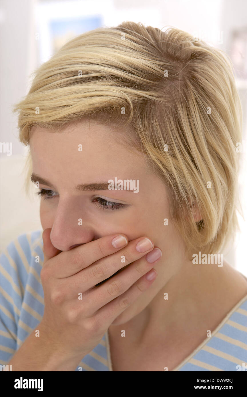 Yawn woman Stock Photo